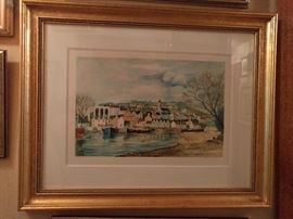 1992 "Cornwall" numbered, signed lithograph 284/300, by Jeremy King, English artist.