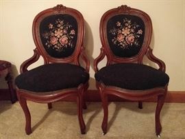 Cute pair, needlepointed back