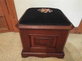 Guess what this is. Yep, it's a porta-potty, Victorian-style, with hand embroidered top.                                   It's the precursor to coarsely knitted dolls that sat atop and hid the toilet paper rolls in Granny's house. You know, because none of us really HAVE to use toilet paper or see it.