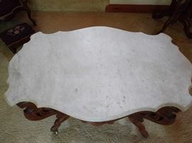 Detail of the marble top.