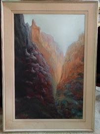 Original oil painting of the GAP, the original inspiration for the giant retailer of boring jeans and khakis; signed Carpenter.