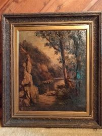 Original artist signed oil painting, on canvas, dated 1881; great frame!