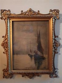 Original art, artist signed Sumner - GREAT frame!