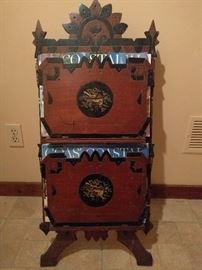 Very cool wooden Victorian double magazine rack - you can even have the magazines, no upcharge!