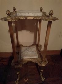 Cute Victorian brass/marble side table.
