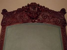 Carved top of the chair - LOVE the detail in this thing!