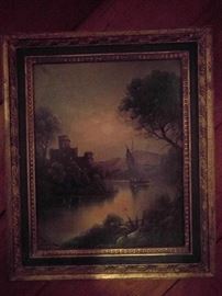 Nicely executed original oil on canvas, signed Backe, in vintage frame.