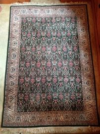Vintage Persian rug, hand woven, 100% wool face, measures 6' 2" x 9' 3".
