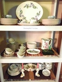 Several sets of china, including Franciscan Woodside, Franciscan Olympic, Lenox Solitaire and Royal Doulton Pavanne.