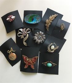 Selection of jewelry - brooches