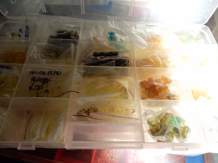 cases and cases and cases of beads for creating your own masterpieces.