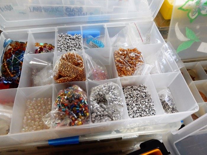 cases and cases and cases of beads for creating your own masterpieces.