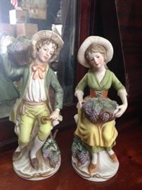 Pair of Bisque Porcelain Figurines