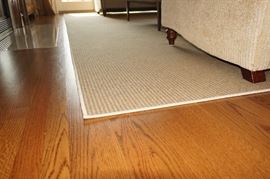 Modern, beige, berber area rug,
185″L x 146.5″W, $400.