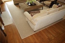 Modern, beige, berber area rug,
185″L x 146.5″W, $400.
