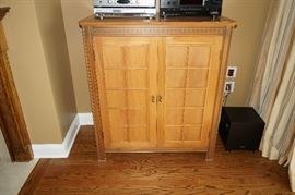 Modern, pine, media cabinet, $100.