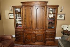 Fruitwood, media
cabinet by Century, $500.