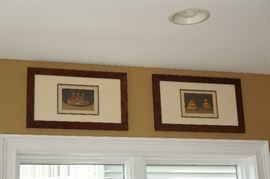 Set of eight original vintage prints
from French cooking book,
professionally matted and framed, $500/set.