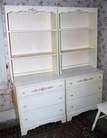 2 White Painted Chests with Shelves