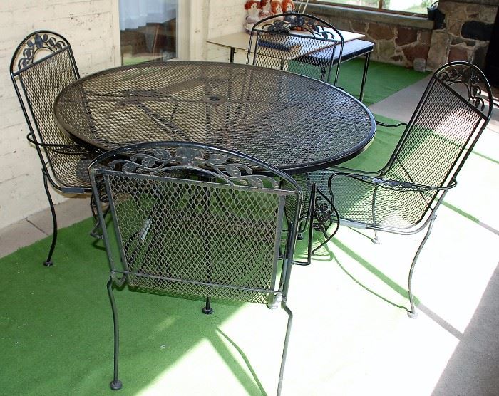 Black Wrought Iron Patio Table & Chairs