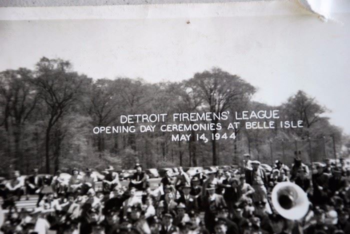 Panoramic Photo of Detroit Firemens’ League Opening Day Ceremonies at Belle Isle May 14, 1944