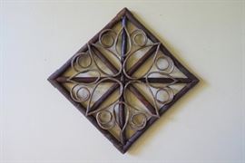 Pair of bent willow wall hangings