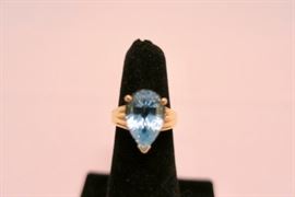 7 ct Blue Topaz.  14K gold