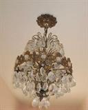 Small Vintage Foyer Crystal Chandelier-8 Lights. Approx 24" x 14"