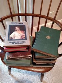 Antique books on antique Windsor chair