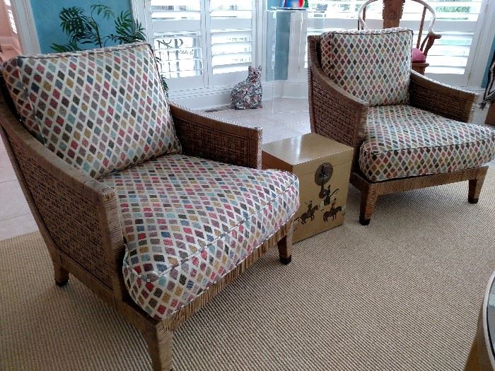 Pair of McGuire armchairs