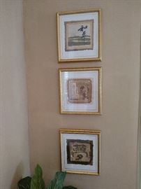Set of three Oriental style prints
