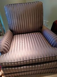 Purple upholstered armchair