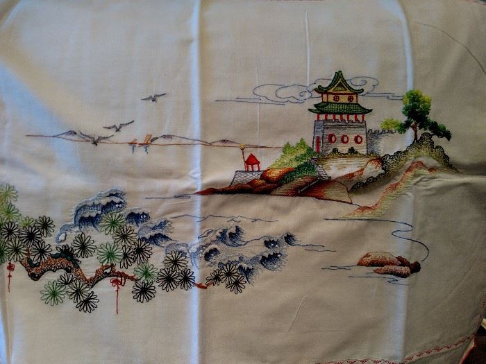 Hand embroidered pillowcases