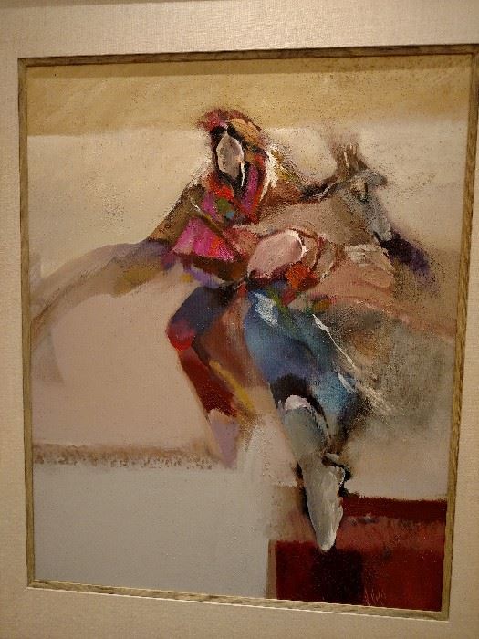 Veloy Joseph Vigil acrylic painting on canvas "Dancing Girl" 1978