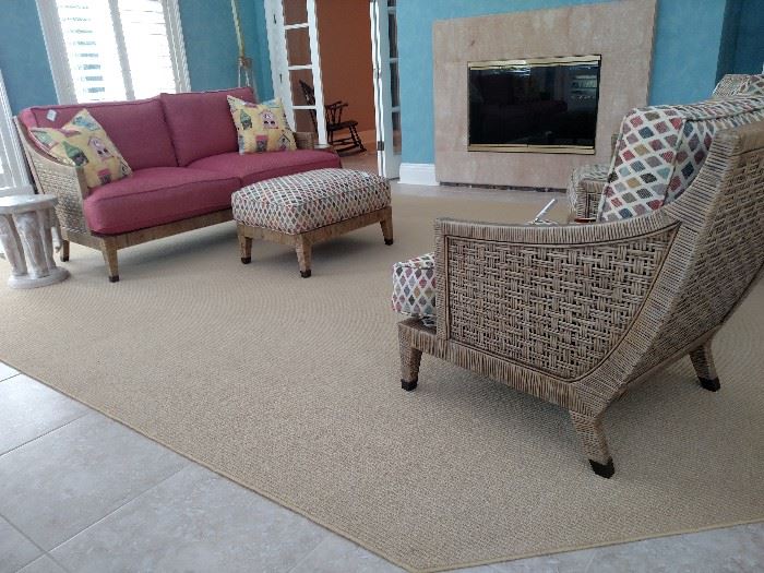 Flat weave custom cut room rug