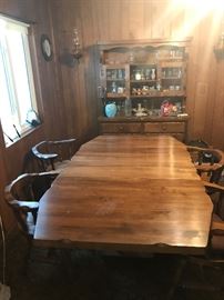 Vintage Dining set. Table. 6 chairs. Hutch and breakfast bar. Not available for the 50% off 