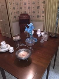 Drop Leaf Table and Matching Demilune Tables