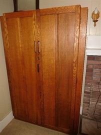 Heavy oak armoire