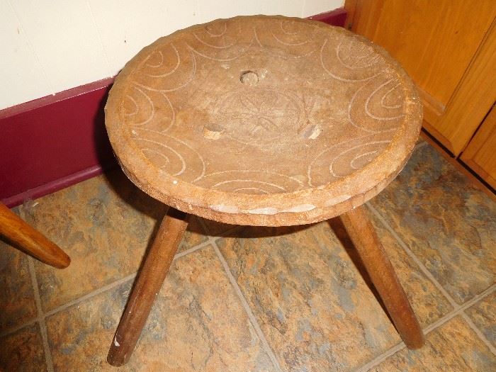 Hand carved concave bowl or stool from Africa