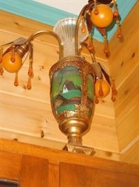 Art Deco reverse painted vase lamp