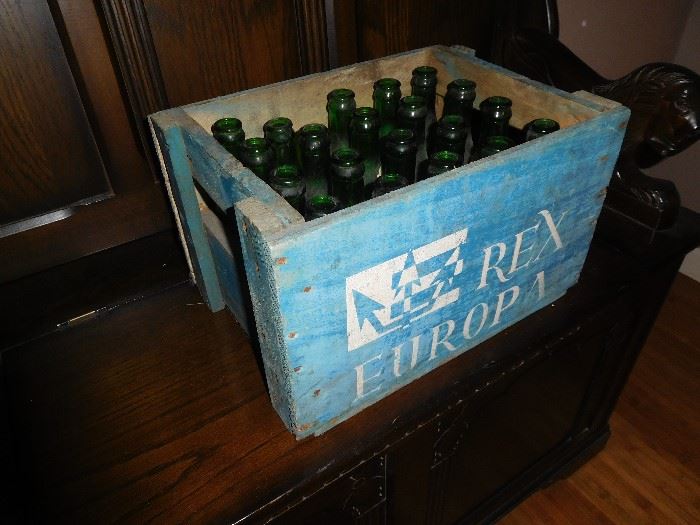Vintage crate of bottles