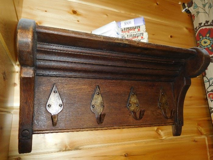 Antique walnut coat rack
