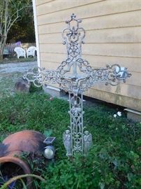 Antique cast iron graveyard crucifix