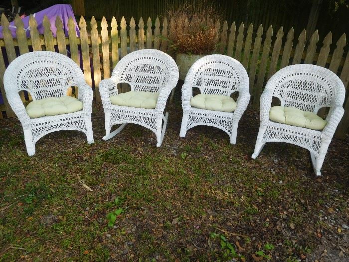 Vintage wicker rockers and chairs
