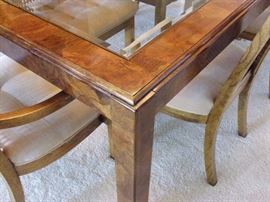 Thomasville dining room set - Glass top table, 6 chairs, and China Cabinet