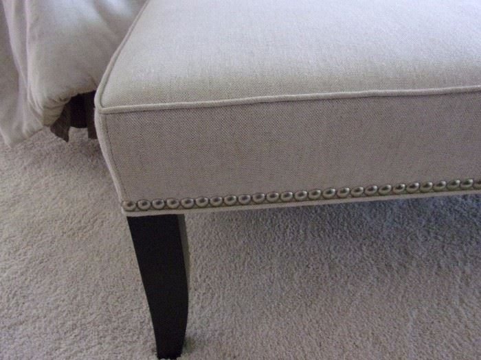 Crate & Barrel bench with nailhead trim. New price well over $500