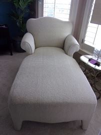 Cream Chaise lounge with pillow- very comfortable