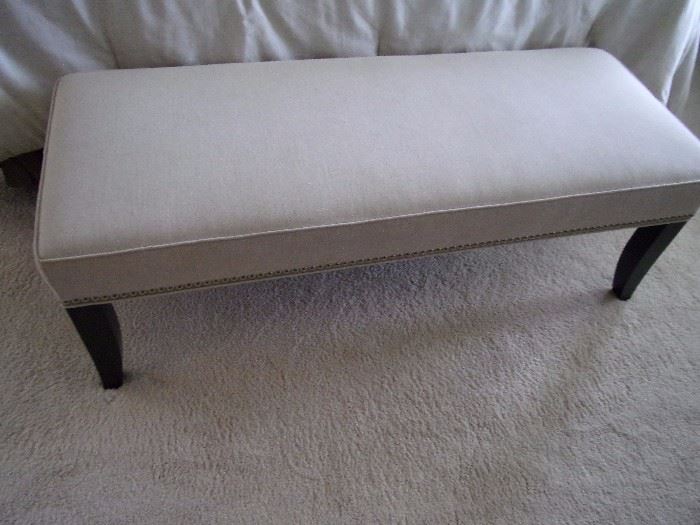 Crate & Barrel bench with nailhead trim new price well over $500.  52 in wide  22in Height and 18 and 1/2 depth