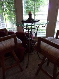 Glass top bistro table