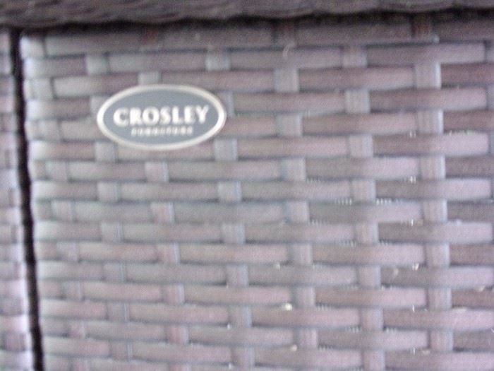 Crosley All - Weather wicker furniture bar and two stools